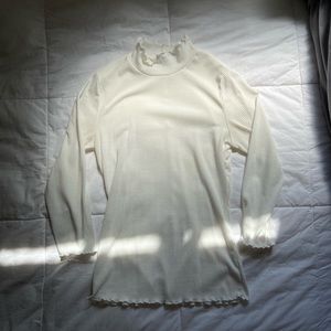 white long sleeve turtle neck